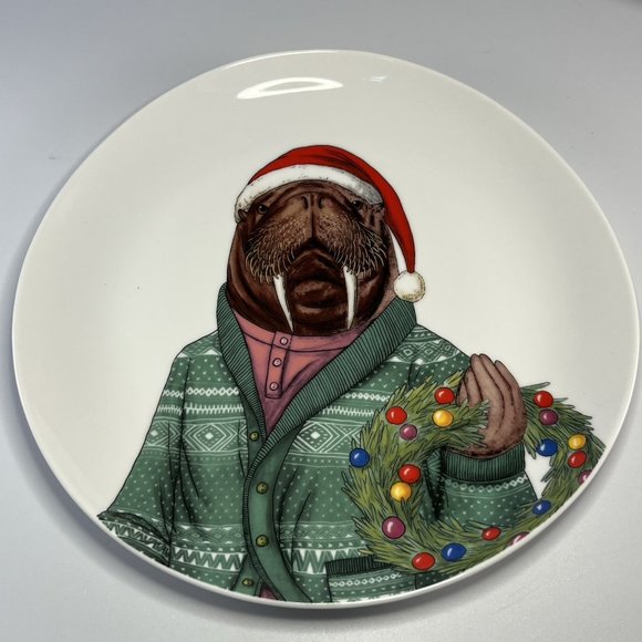 West Elm Other - NIB West Elm Dapper Animal Walrus Plate Rachel Kozlowski Christmas Holiday 2022